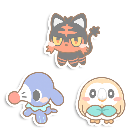 Litten, Popplio & Rowlet Sticker Flakes