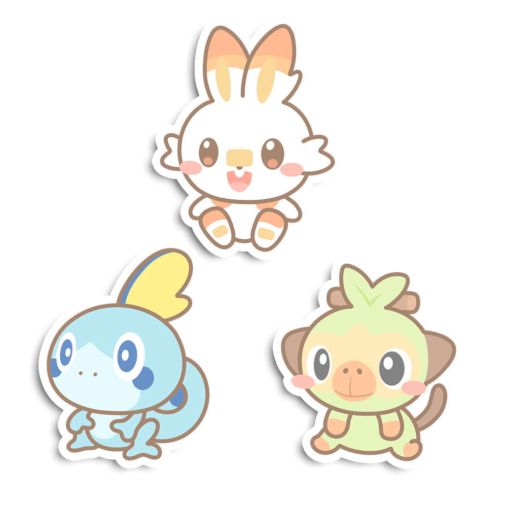 Scorbunny, Sobble & Grookey Sticker Flakes