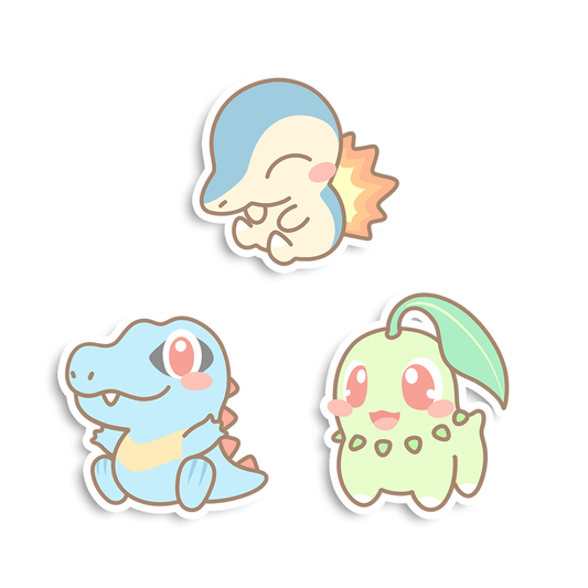 Cyndaquil, Totodile & Chikorita Sticker Flakes