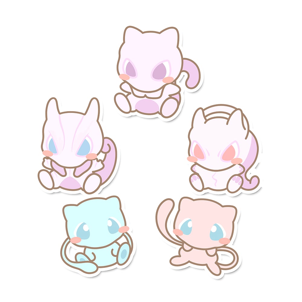 Mew & Mewtwo Sticker Flakes