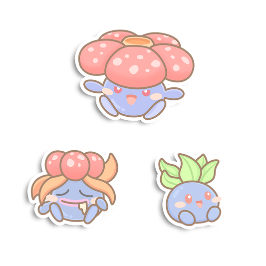 Vileplume, Gloom & Oddish Sticker Flakes