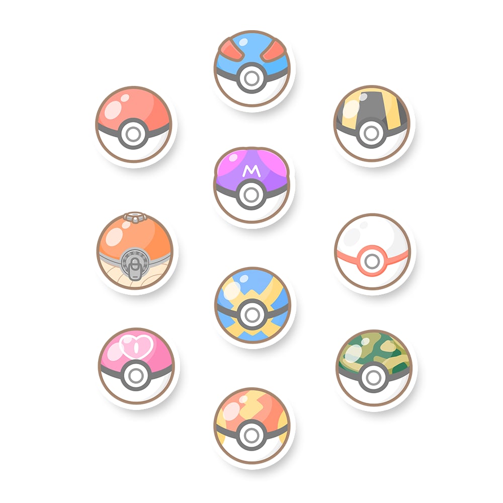 Assorted Pokeball Sticker Flakes