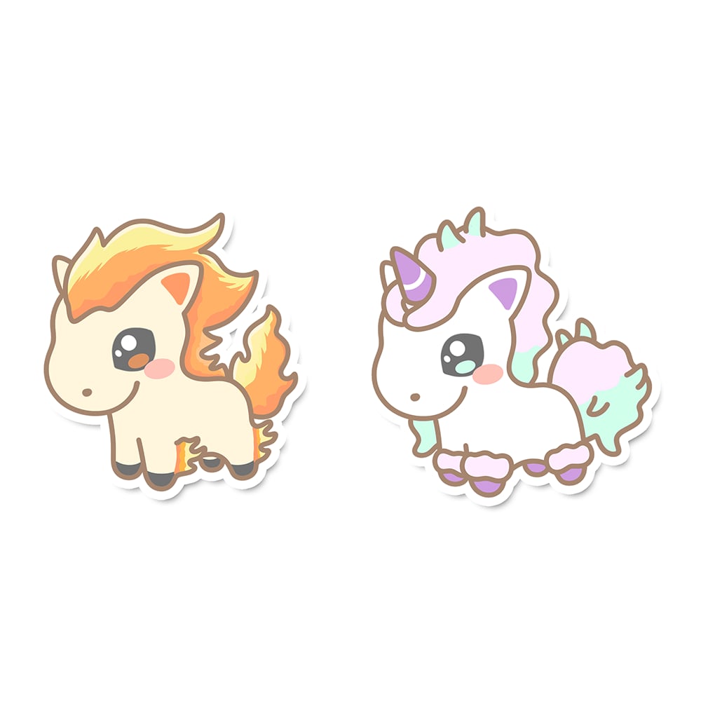 Ponyta & Galarian Ponyta Sticker Flakes