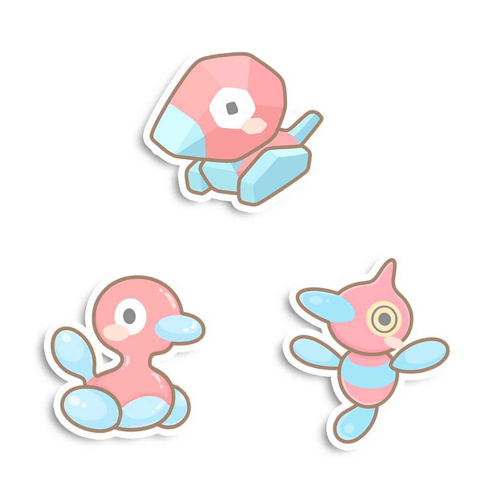 Porygon, Porygon2 & PorygonZ Sticker Flakes