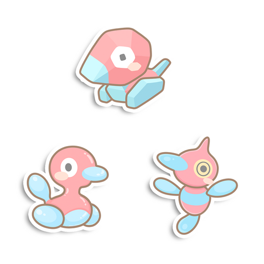 Porygon, Porygon2 & PorygonZ Sticker Flakes
