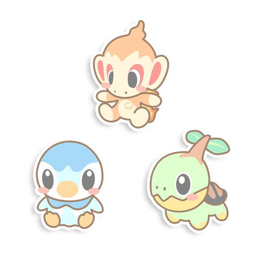 Chimchar, Piplup & Turtwig Sticker Flakes