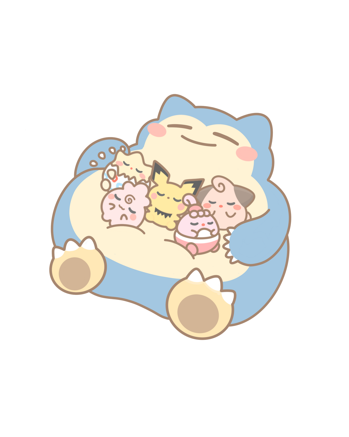 Snorlax Babies, Pichu, Cleffa, Happiny, Togepi & Igglybuff Sticker Flakes