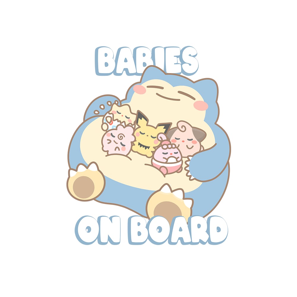 Snorlax Babies on Board Sticker Flake & Car Decal
