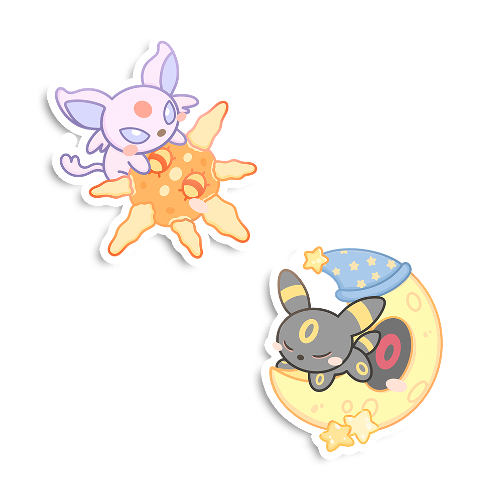 Umbreon Lunatone & Espeon Solrock Sticker Flakes