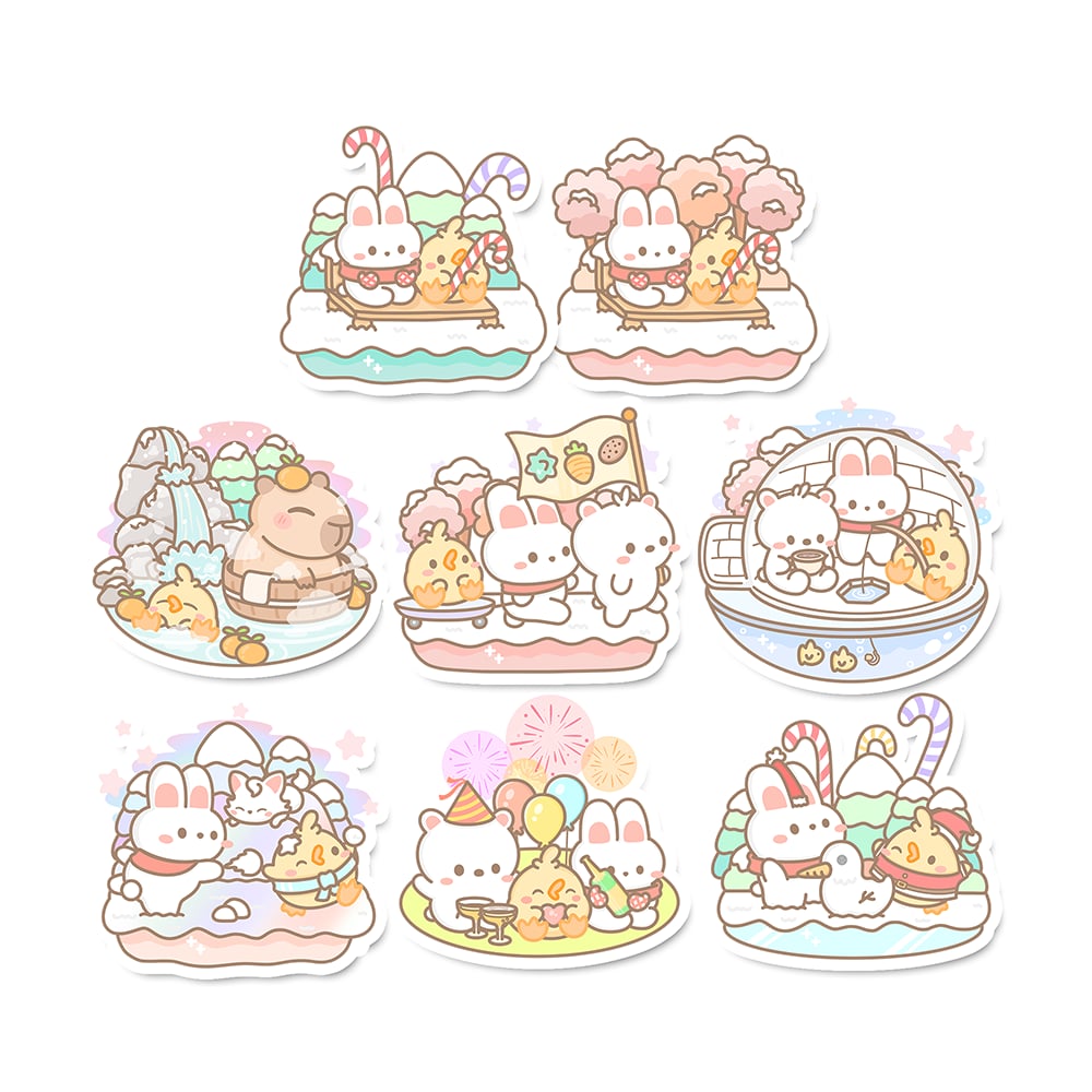 Winter Holidays Sticker Flakes