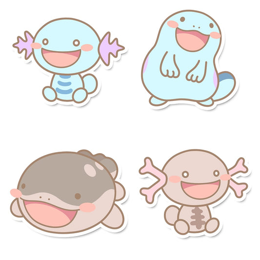 Wooper, Quagsire, Paldean Wooper & Clodsire Sticker Flakes