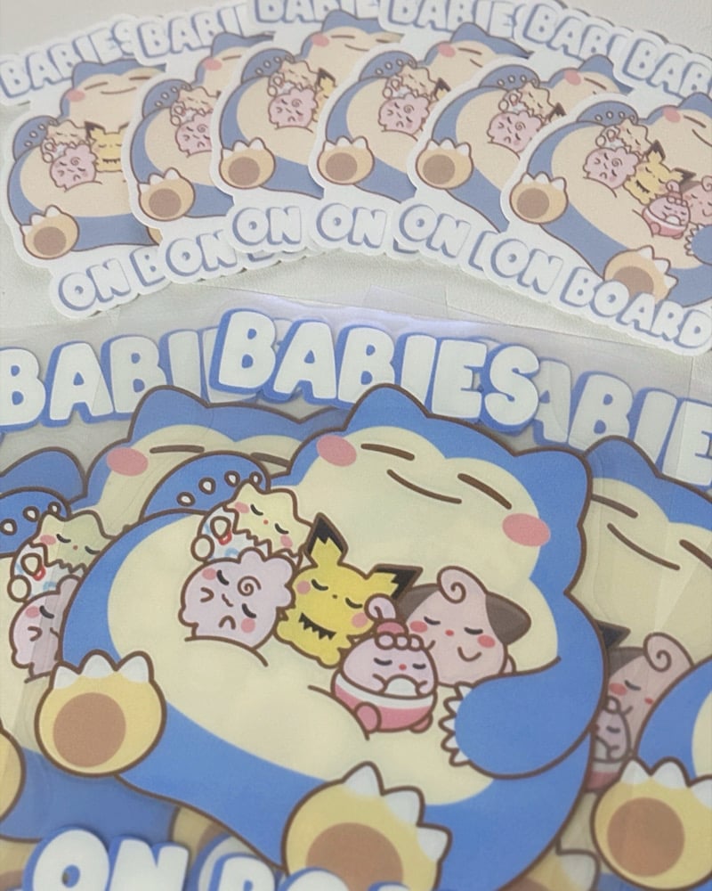 Snorlax Babies on Board Sticker Flake & Car Decal